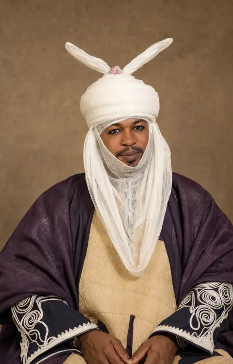 Portrait of Alhaji Samaha Zaaki Sakpacha in traditional attire