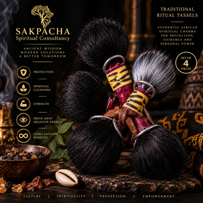 Sakpacha Traditional Ritual Tassels, Set of Four